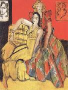 Henri Matisse Two Young Girls the Yellow Dress and the Tartan Dress (mk35) oil painting